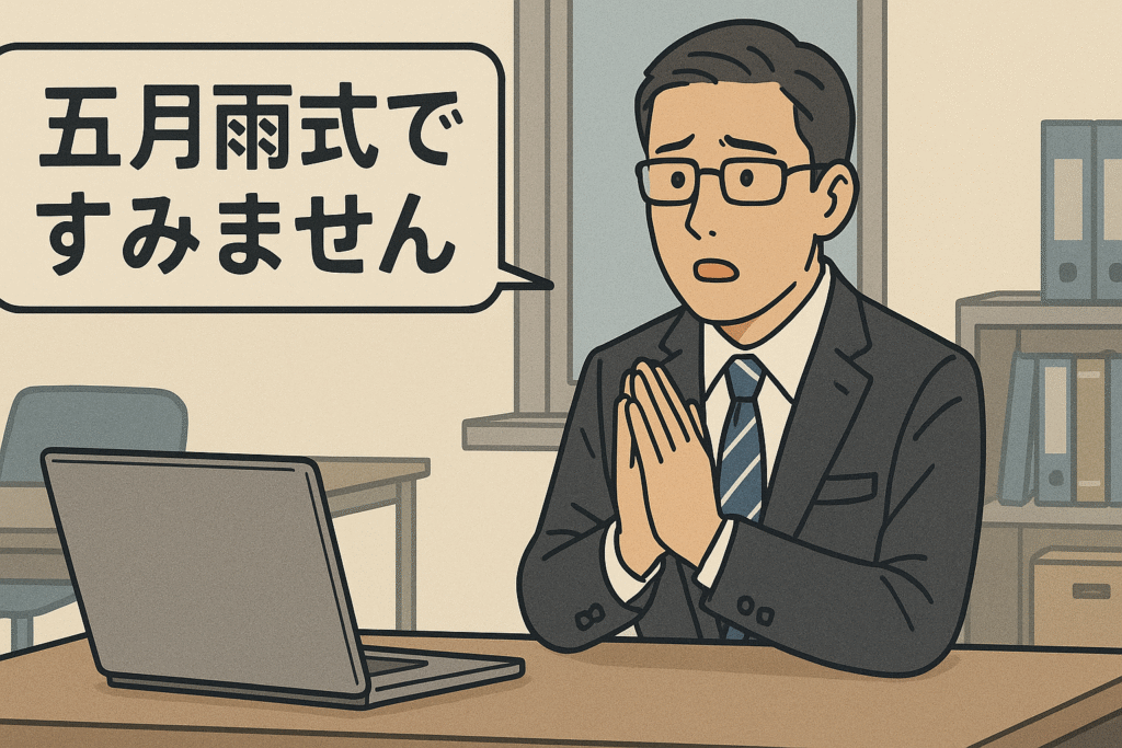 五月雨 ビジネスシーン